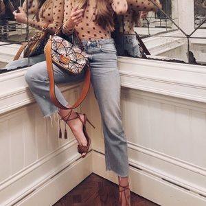 Fringe heel ballet sandal